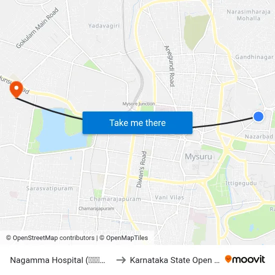 Nagamma Hospital (ನಾಗಮ್ಮ ಆಸ್ಪತ್ರೆ) to Karnataka State Open University map