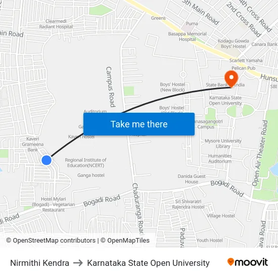 Nirmithi Kendra to Karnataka State Open University map