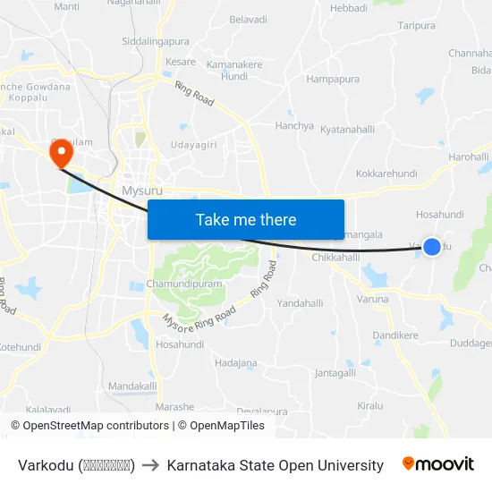 Varkodu (ವರ್ಕೋಡು) to Karnataka State Open University map