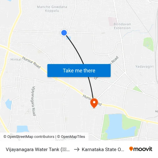 Vijayanagara Water Tank (ವಿಜಯನಗರ ವಾಟರ್ ಟ್ಯಾಂಕ್) to Karnataka State Open University map