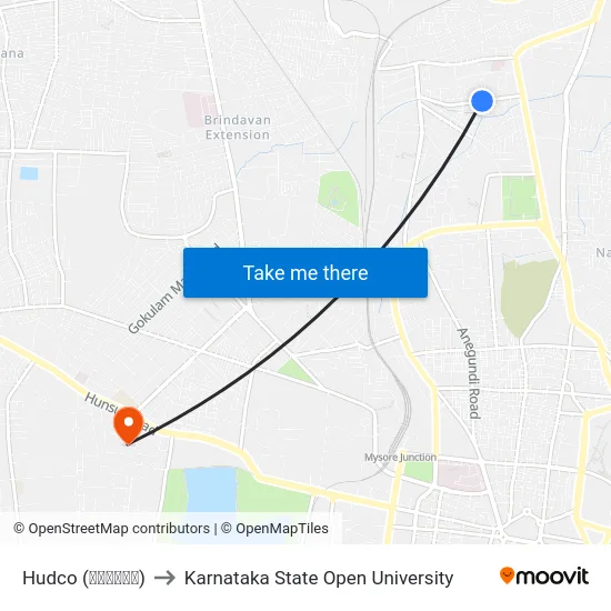 Hudco (ಹುಡ್ಕೋ) to Karnataka State Open University map