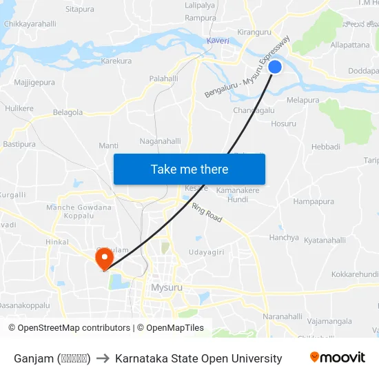Ganjam (ಗಂಜಮ್) to Karnataka State Open University map