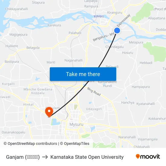 Ganjam (ಗಂಜಮ್) to Karnataka State Open University map