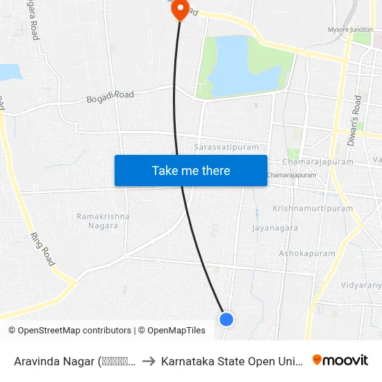 Aravinda Nagar (ಅರವಿಂದ ನಗರ) to Karnataka State Open University map