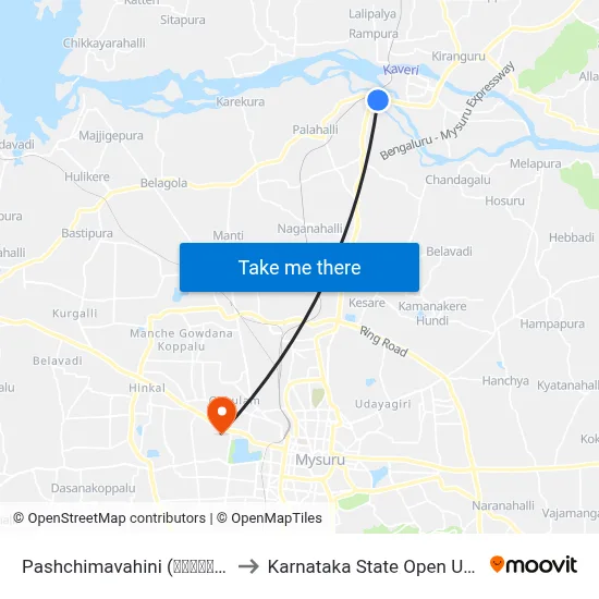 Pashchimavahini (ಪಶ್ಚಿಮವಾಹಿನಿ) to Karnataka State Open University map
