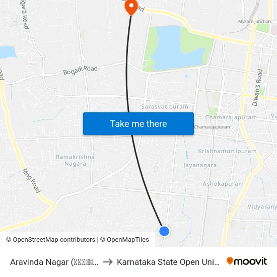 Aravinda Nagar (ಅರವಿಂದ ನಗರ) to Karnataka State Open University map