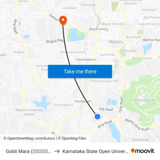 Gobli Mara (ಗೊಬ್ಬಳಿ ಮರ) to Karnataka State Open University map