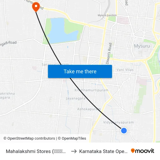 Mahalakshmi Stores (ಮಹಾಲಕ್ಷ್ಮೀ ಸ್ಟೋರ‍್ಸ್‌) to Karnataka State Open University map