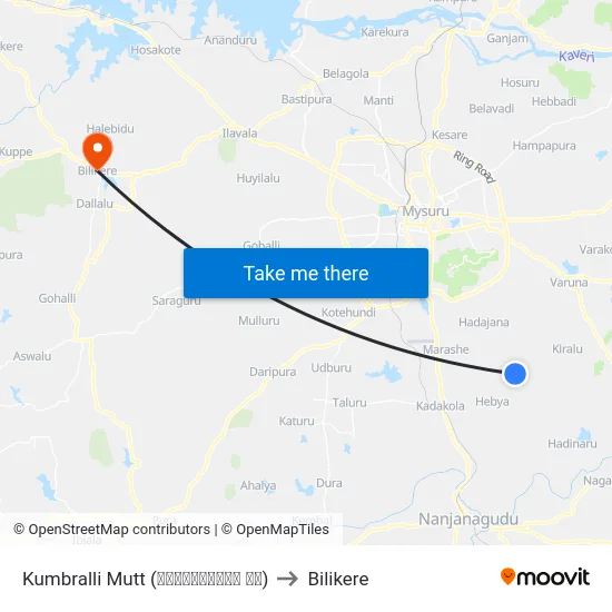 Kumbralli Mutt (ಕುಂಬಾರಳ್ಳಿ ಮಠ) to Bilikere map