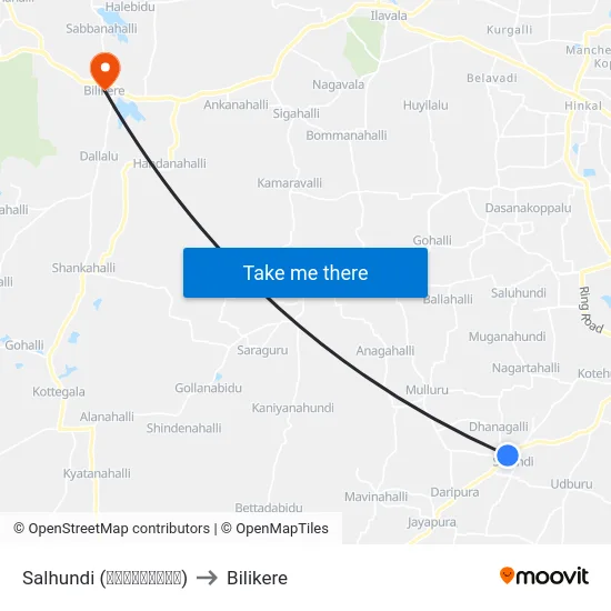 Salhundi (ಸಾಲುಹುಂಡಿ) to Bilikere map