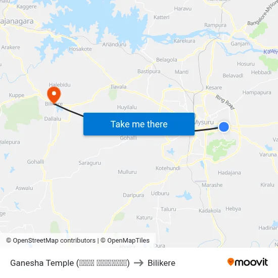 Ganesha Temple (ಗಣೇಶ ದೇವಸ್ಥಾನ) to Bilikere map