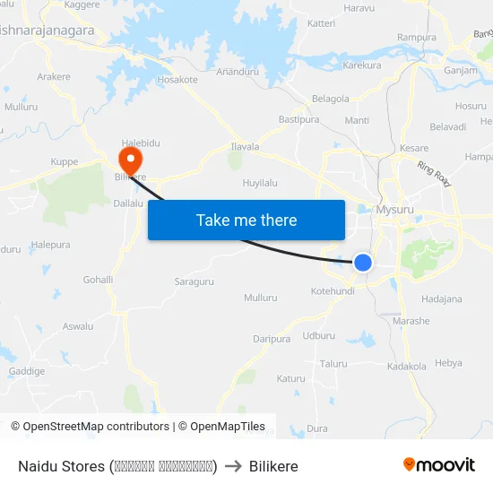 Naidu Stores (ನಾಯ್ಡು ಸ್ಟೋರ‍್ಸ್) to Bilikere map