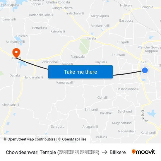 Chowdeshwari Temple (ಚೌಡೇಶ್ವರಿ ದೇವಸ್ಥಾನ) to Bilikere map