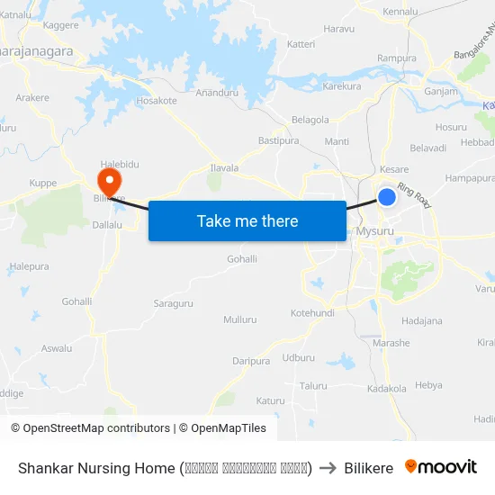 Shankar Nursing Home (ಶಂಕರ್ ನರ್ಸಿಂಗ್ ಹೋಮ್) to Bilikere map