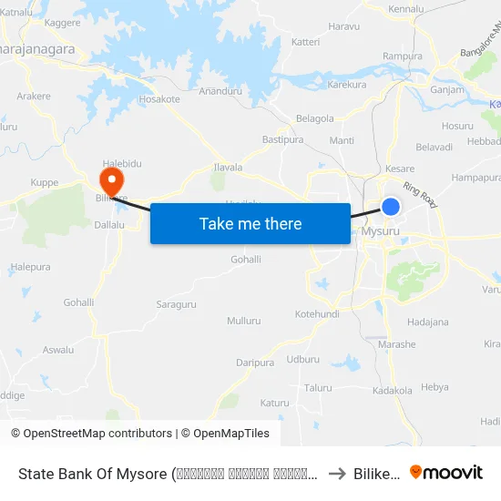State Bank Of Mysore (ಮೈಸೂರಿನ ಸ್ಟೇಟ್ ಬ್ಯಾಂಕ್) to Bilikere map