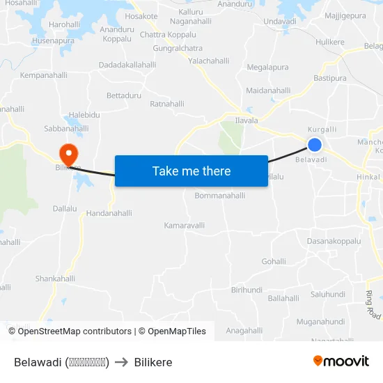 Belawadi (ಬೆಳವಾಡಿ) to Bilikere map