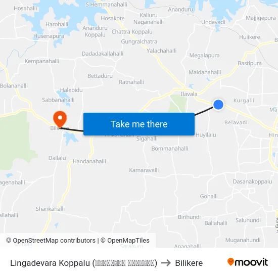 Lingadevara Koppalu (ಲಿಂಗದೇವರ ಕೊಪ್ಪಲು) to Bilikere map