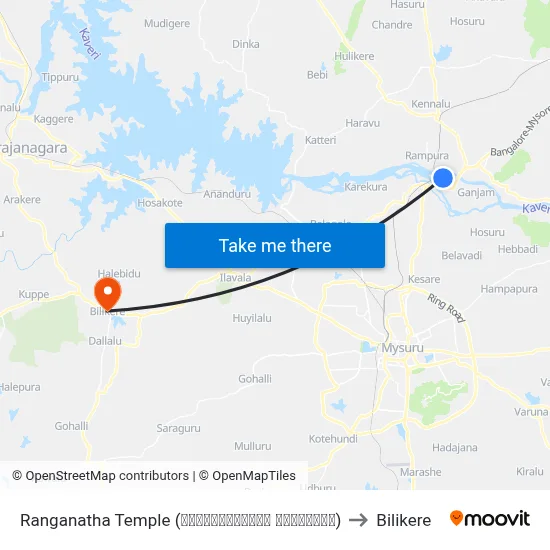 Ranganatha Temple (ರಂಗನಾಥಸ್ವಾಮಿ ದೇವಸ್ಥಾನ) to Bilikere map