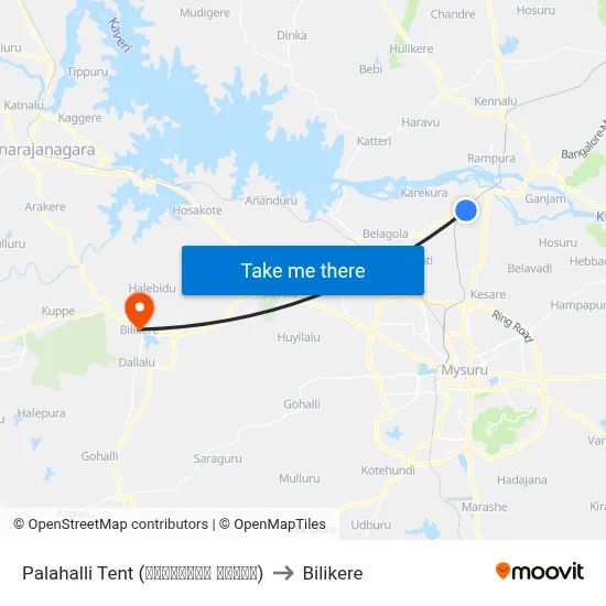 Palahalli Tent (ಪಾಲಹಳ್ಳಿ ಟೆಂಟ್) to Bilikere map