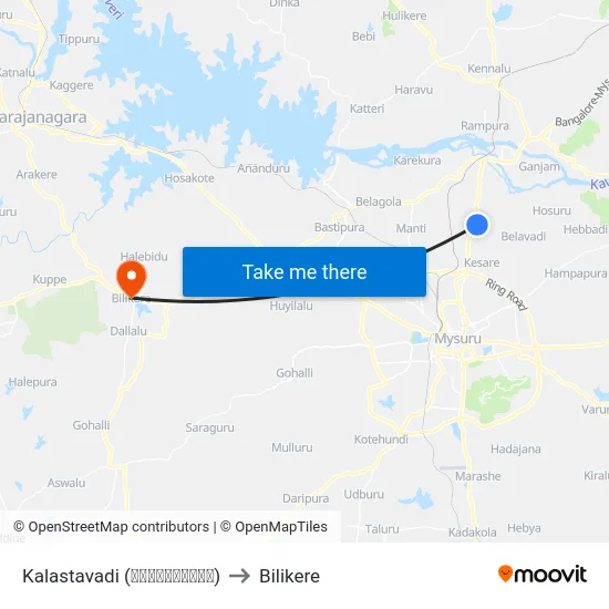 Kalastavadi (ಕಾಳಸ್ತವಾಡಿ) to Bilikere map