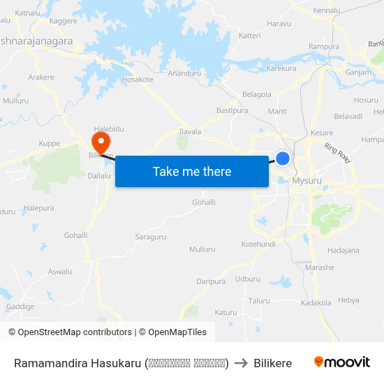 Ramamandira Hasukaru (ರಾಮಮಂದರಿ ಹಸುಕರು) to Bilikere map