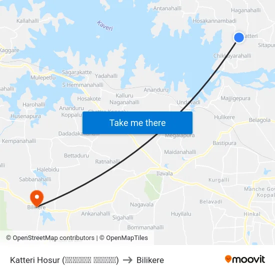 Katteri Hosur (ಕಟ್ಟೇರಿ ಹೊಸೂರು) to Bilikere map