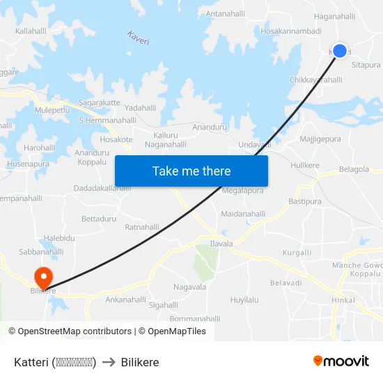 Katteri (ಕಟ್ಟೇರಿ) to Bilikere map