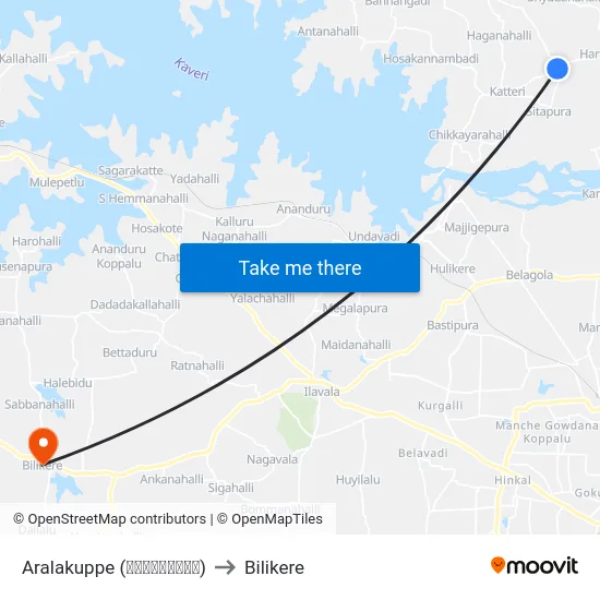 Aralakuppe (ಅರಳಕುಪ್ಪೆ) to Bilikere map