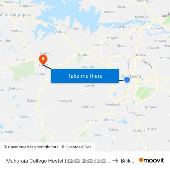 Maharaja College Hostel (ಮಹಾರಾಜ ಕಾಲೇಜು ಹಾಸ್ಟೆಲ್) to Bilikere map