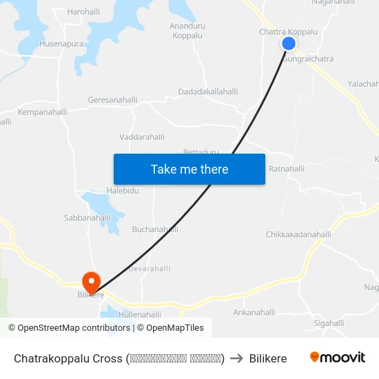 Chatrakoppalu Cross (ಛತ್ರಕೊಪ್ಪಲು ಕ್ರಾಸ್) to Bilikere map
