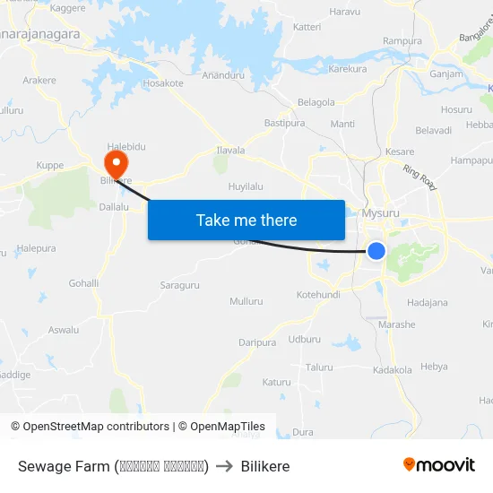 Sewage Farm (ಸೀವೇಜ್ ಫಾರ್ಮ್‌) to Bilikere map