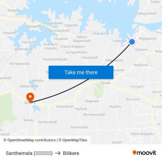 Santhemala (ಸಂತೇಮಾಲ) to Bilikere map