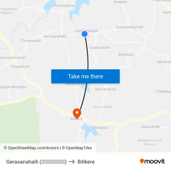 Gerasanahalli (ಗೇರಸನಹಳ್ಳಿ) to Bilikere map