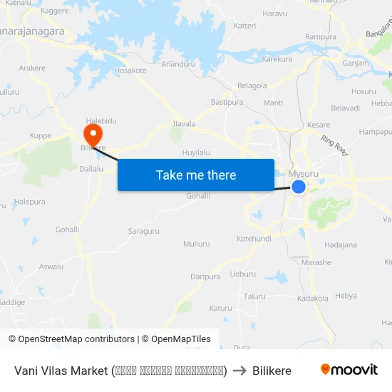 Vani Vilas Market (ವಾಣಿ ವಿಲಾಸ್‌ ಮಾರುಕಟ್ಟೆ) to Bilikere map