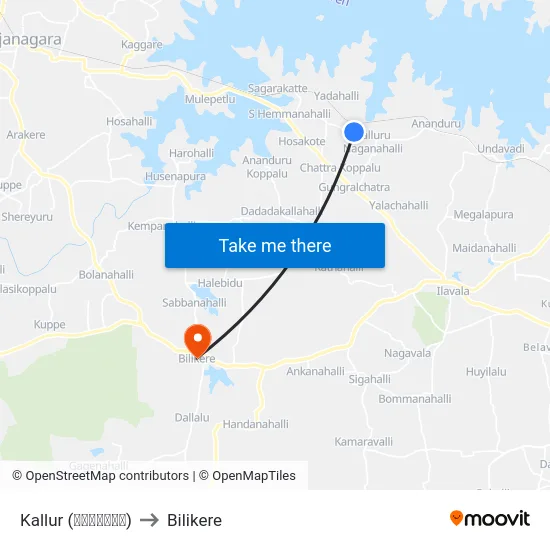 Kallur (ಕಲ್ಲೂರು) to Bilikere map