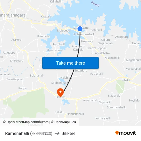 Ramenahalli (ರಾಮೇನಹಳ್ಳಿ) to Bilikere map