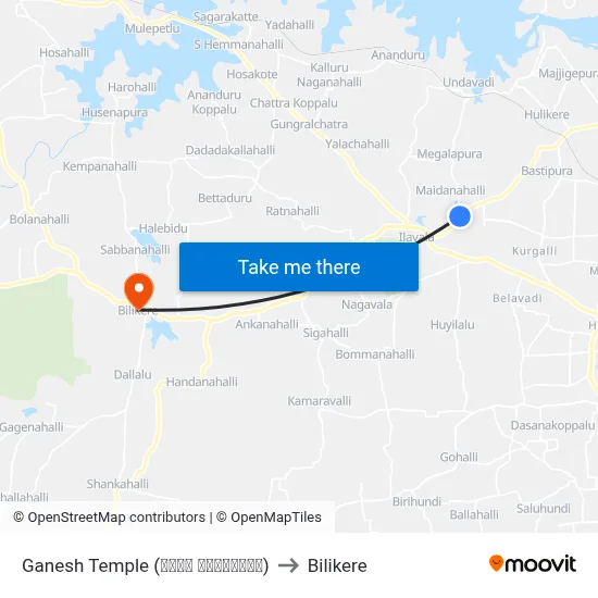 Ganesh Temple (ಗಣೇಶ ದೇವಸ್ಥಾನ) to Bilikere map
