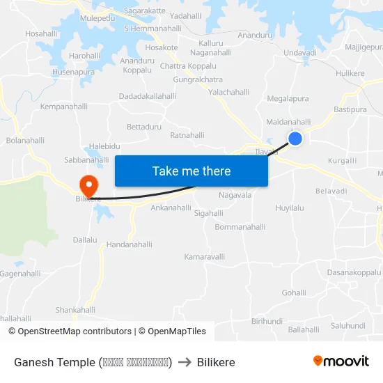 Ganesh Temple (ಗಣೇಶ ದೇವಸ್ಥಾನ) to Bilikere map