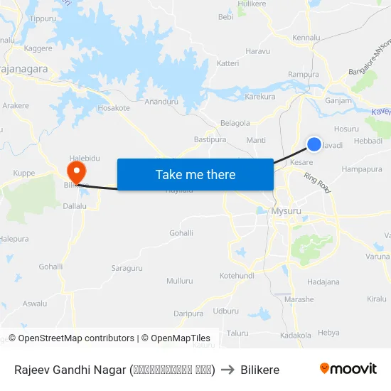 Rajeev Gandhi Nagar (ರಾಜೀವ್‌ಗಾಂಧಿ ನಗರ) to Bilikere map
