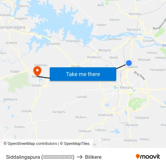 Siddalingapura (ಸಿದ್ದಲಿಂಗಾಪುರ) to Bilikere map