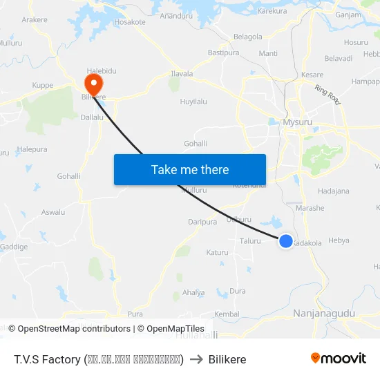 T.V.S Factory (ಟಿ.ವಿ.ಎಸ್ ಫ್ಯಾಕ್ಟರಿ) to Bilikere map
