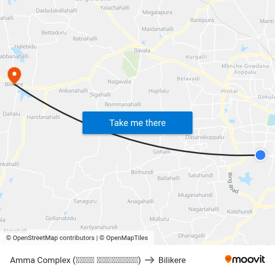 Amma Complex (ಅಮ್ಮಾ ಕಾಂಪ್ಲೆಕ್ಸ್) to Bilikere map