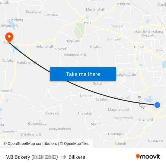 V.B Bakery (ವಿ.ಬಿ ಬೇಕರಿ) to Bilikere map
