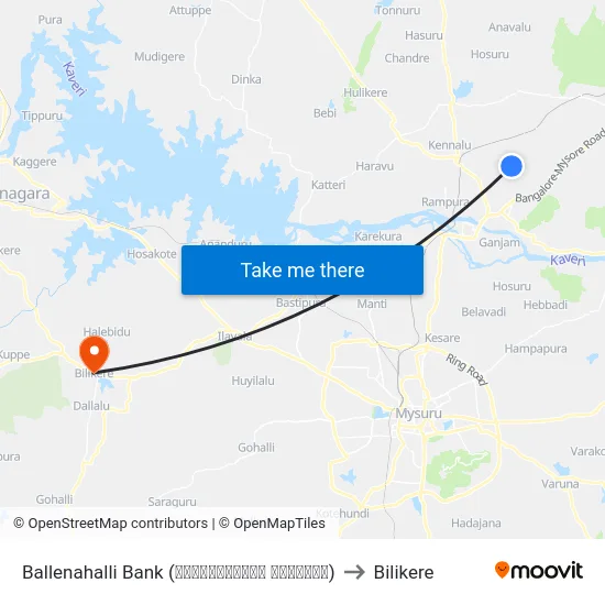 Ballenahalli Bank (ಬಳ್ಳೇನಹಳ್ಳಿ ಬ್ಯಾಂಕ್) to Bilikere map