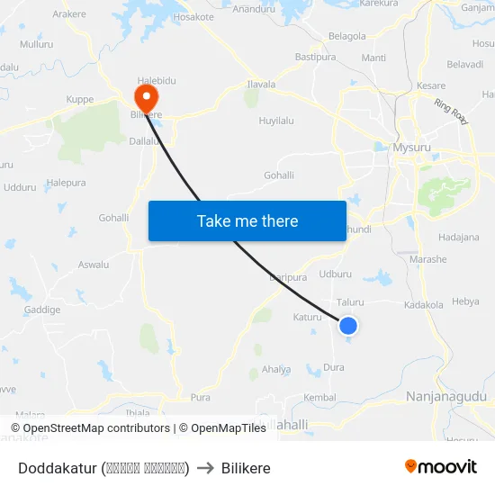 Doddakatur (ದೊಡ್ಡ ಕಾತೂರು) to Bilikere map