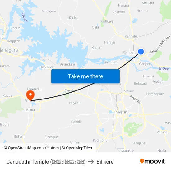 Ganapathi Temple (ಗಣಪತಿ ದೇವಸ್ಥಾನ) to Bilikere map