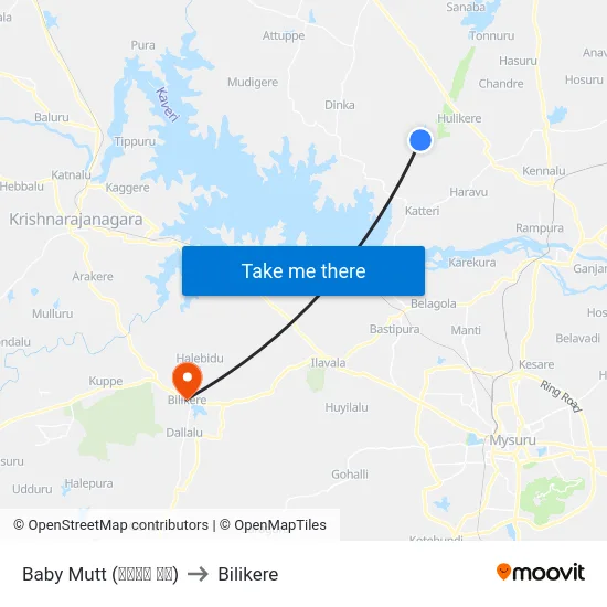 Baby Mutt (ಬೇಬಿ ಮಠ) to Bilikere map