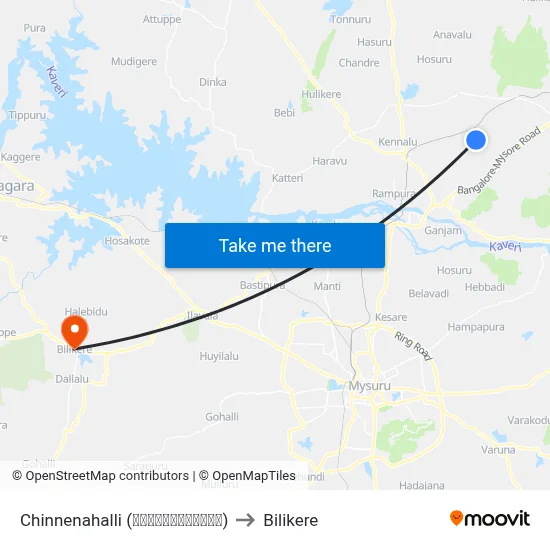 Chinnenahalli (ಚಿನ್ನೇನಹಳ್ಳಿ) to Bilikere map