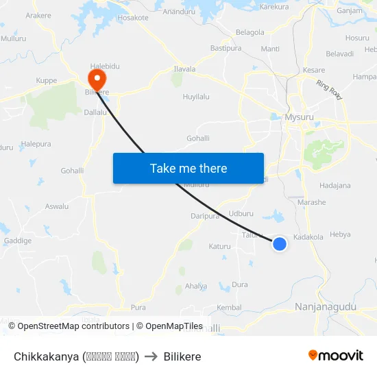 Chikkakanya (ಚಿಕ್ಕ ಕನ್ಯ) to Bilikere map