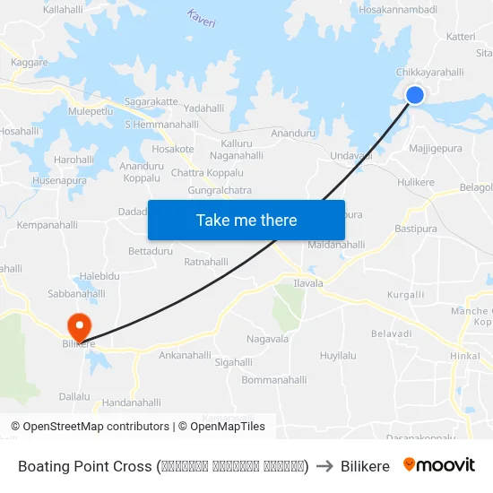 Boating Point Cross (ಬೋಟಿಂಗ್ ಪಾಯಿಂಟ್ ಕ್ರಾಸ್) to Bilikere map